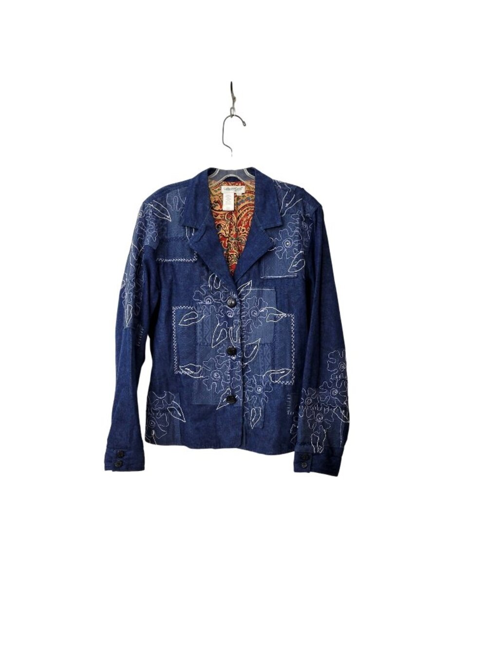 Coldwater Creek Embroidered Denim Jacket Women's Size Large - Picture 1 of 5